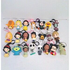 Disney Keychain Bag Clip Lot 22 Figural Tigger Mickey Moana Jack Skellington